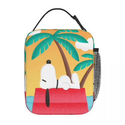 Holiday Easter Halloween Snoopy Lunch Bag Tote with Side Mesh Pocket - ChildAngle