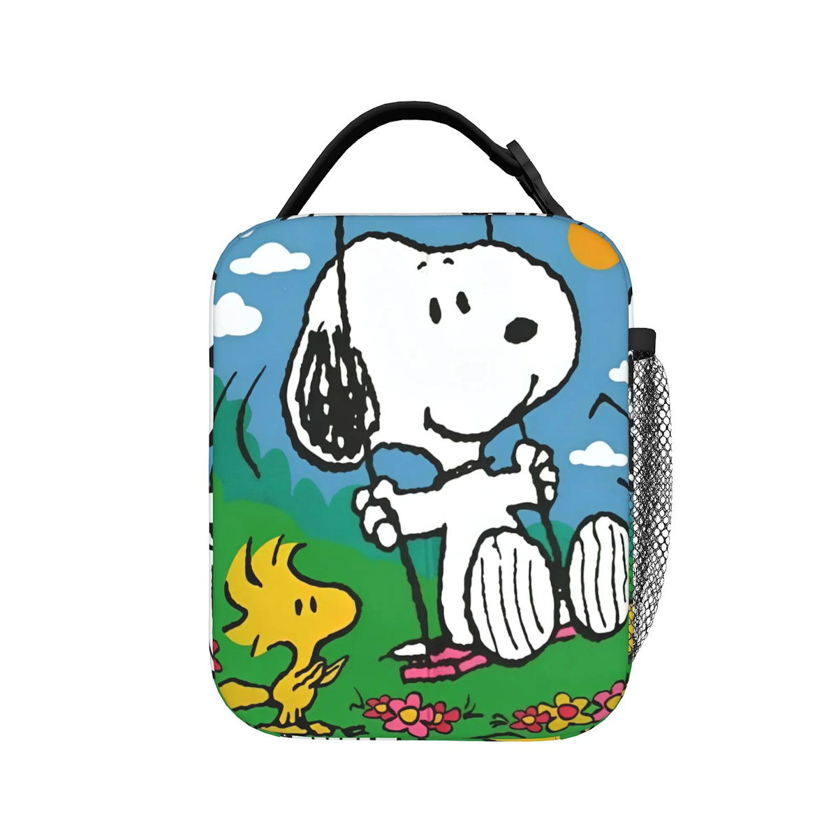 Holiday Easter Halloween Snoopy Lunch Bag Tote with Side Mesh Pocket - ChildAngle