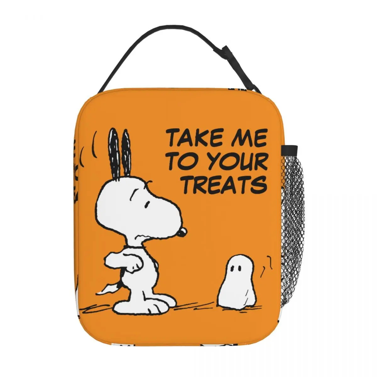 Holiday Easter Halloween Snoopy Lunch Bag Tote with Side Mesh Pocket - ChildAngle