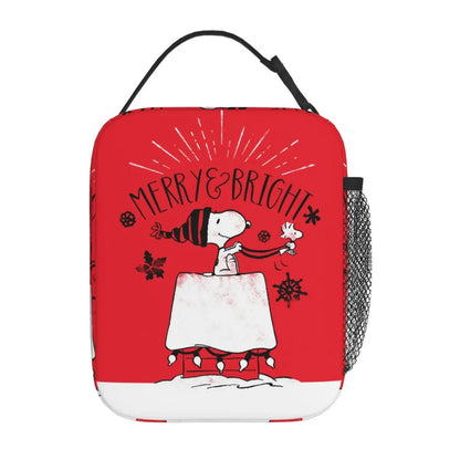 Holiday Easter Halloween Snoopy Lunch Bag Tote with Side Mesh Pocket - ChildAngle