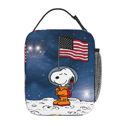 Holiday Easter Halloween Snoopy Lunch Bag Tote with Side Mesh Pocket - ChildAngle