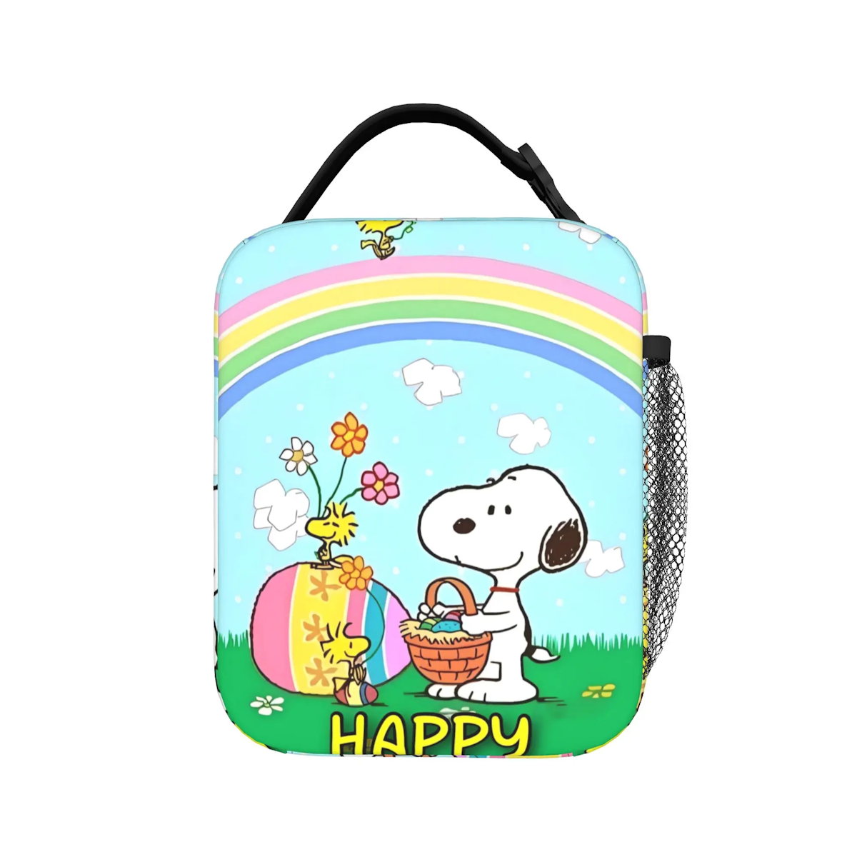 Holiday Easter Halloween Snoopy Lunch Bag Tote with Side Mesh Pocket - ChildAngle