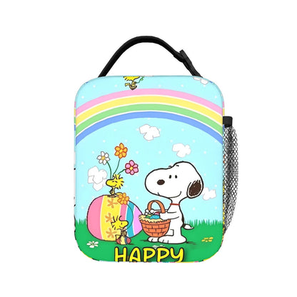 Holiday Easter Halloween Snoopy Lunch Bag Tote with Side Mesh Pocket - ChildAngle