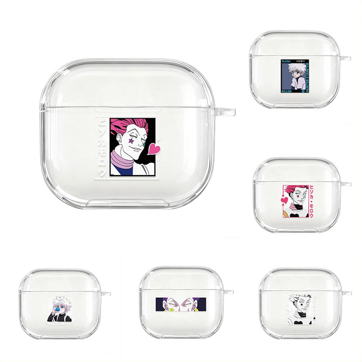 Clear AirPods cases with Hunter Hunter anime character Killua Satoru AirPods Case