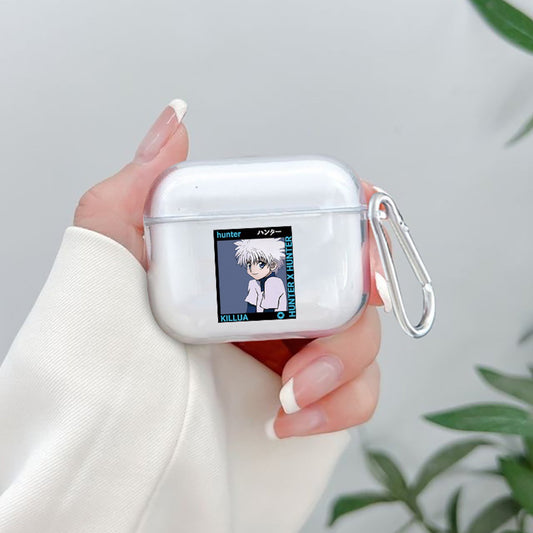 Clear AirPods cases with Hunter Hunter anime character Killua Satoru AirPods Case