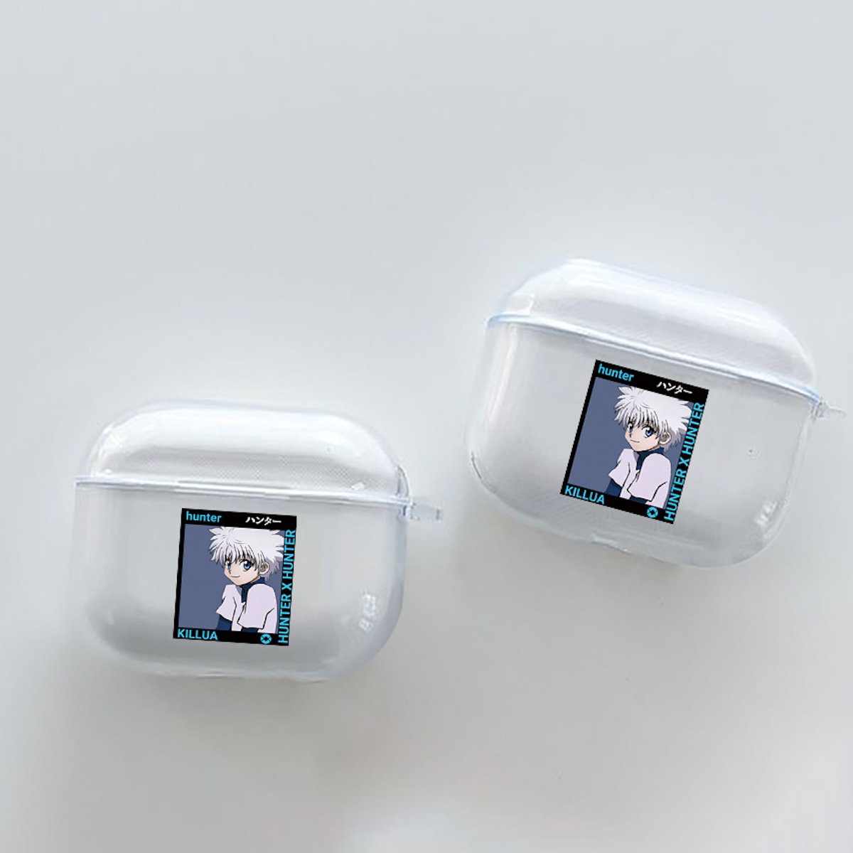 Clear AirPods cases with Hunter Hunter anime character Killua Satoru AirPods Case