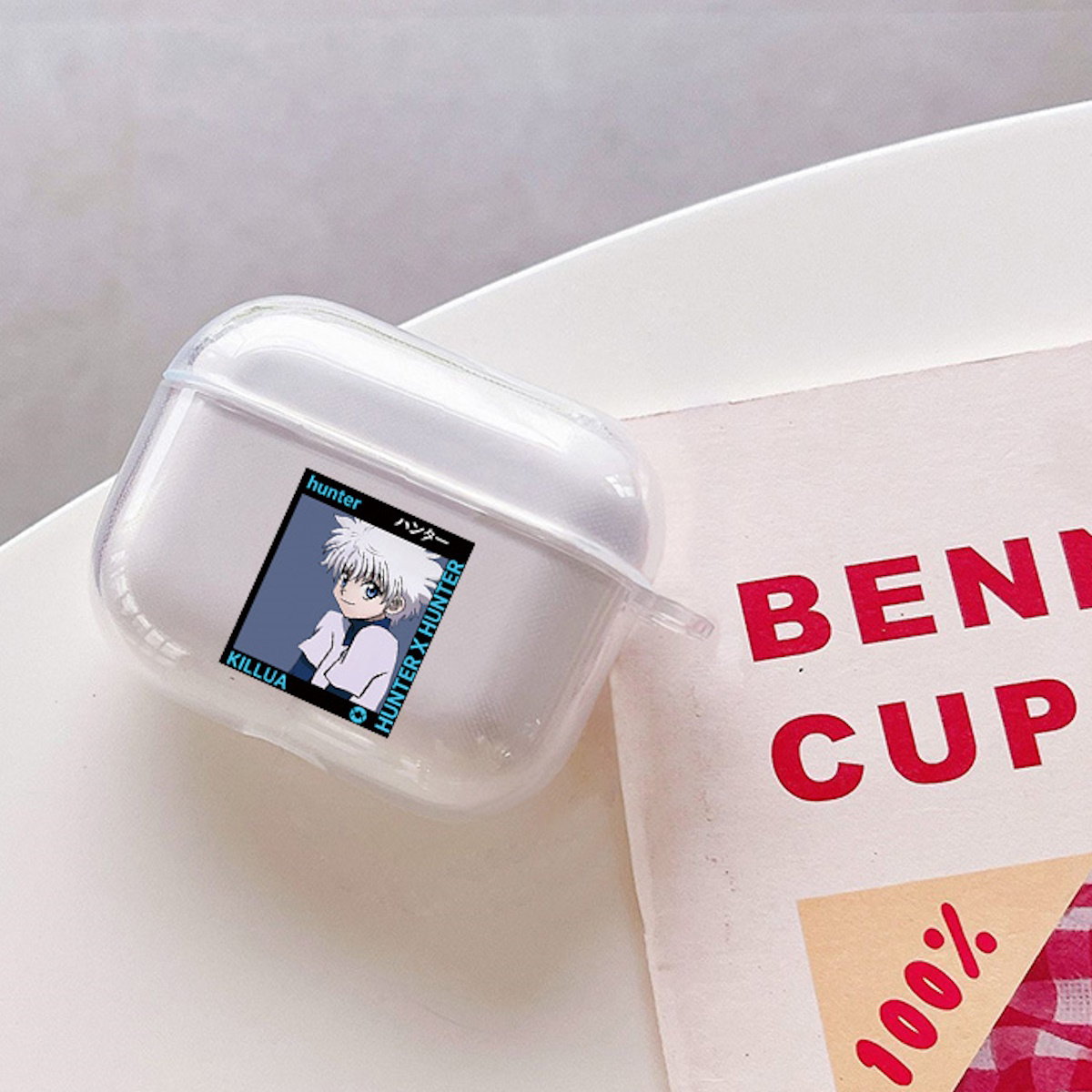 Clear AirPods cases with Hunter Hunter anime character Killua Satoru AirPods Case