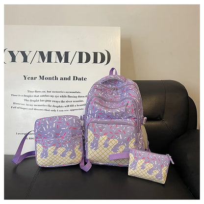 3PCS Ice Cream Backpack and Lunchbox Pencil Case Set - ChildAngle