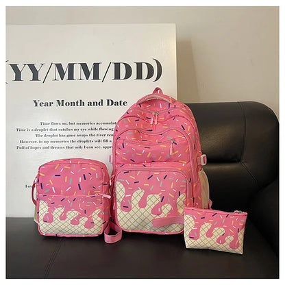 3PCS Ice Cream Backpack and Lunchbox Pencil Case Set - ChildAngle