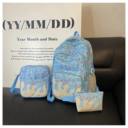 3PCS Ice Cream Backpack and Lunchbox Pencil Case Set - ChildAngle