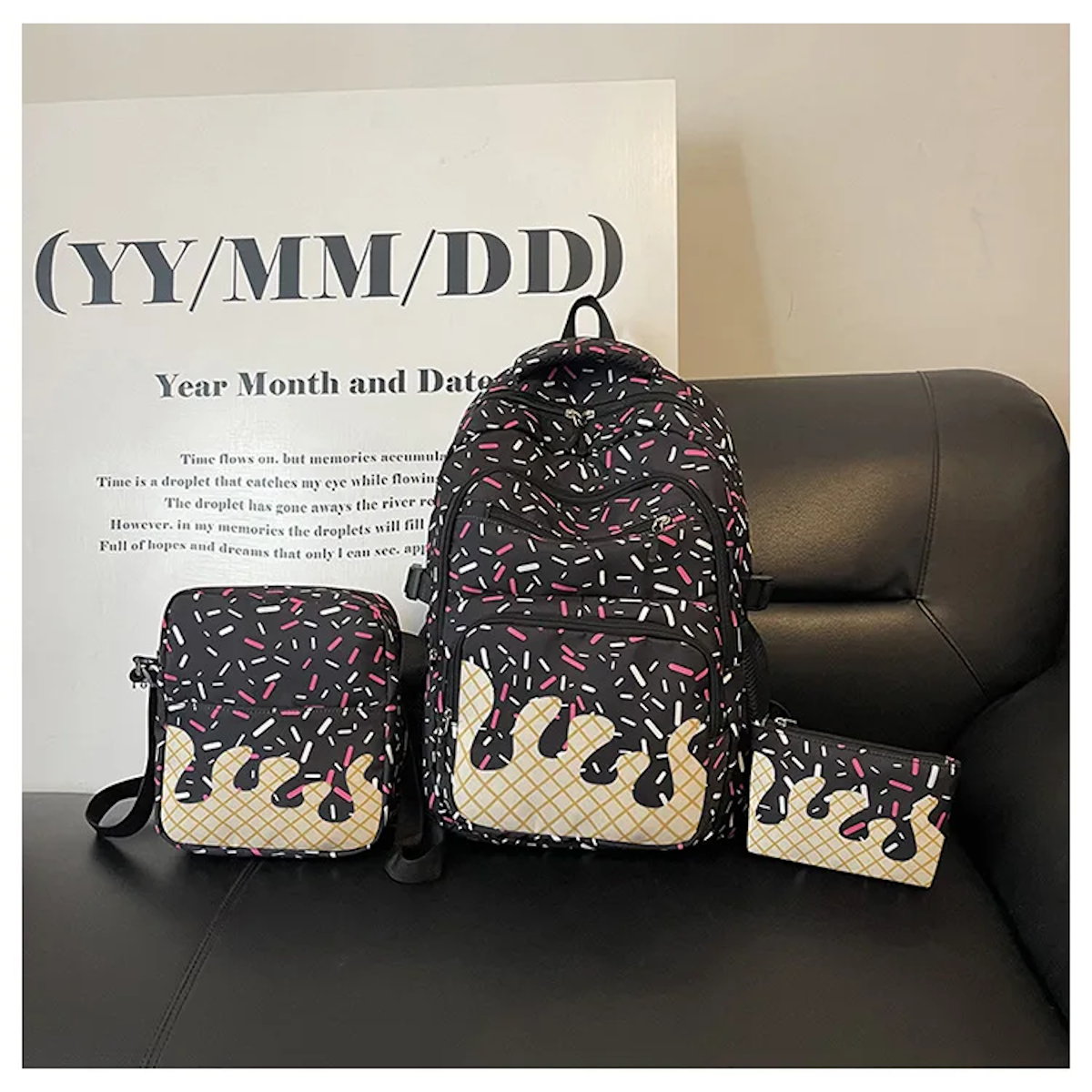 3PCS Ice Cream Backpack and Lunchbox Pencil Case Set - ChildAngle
