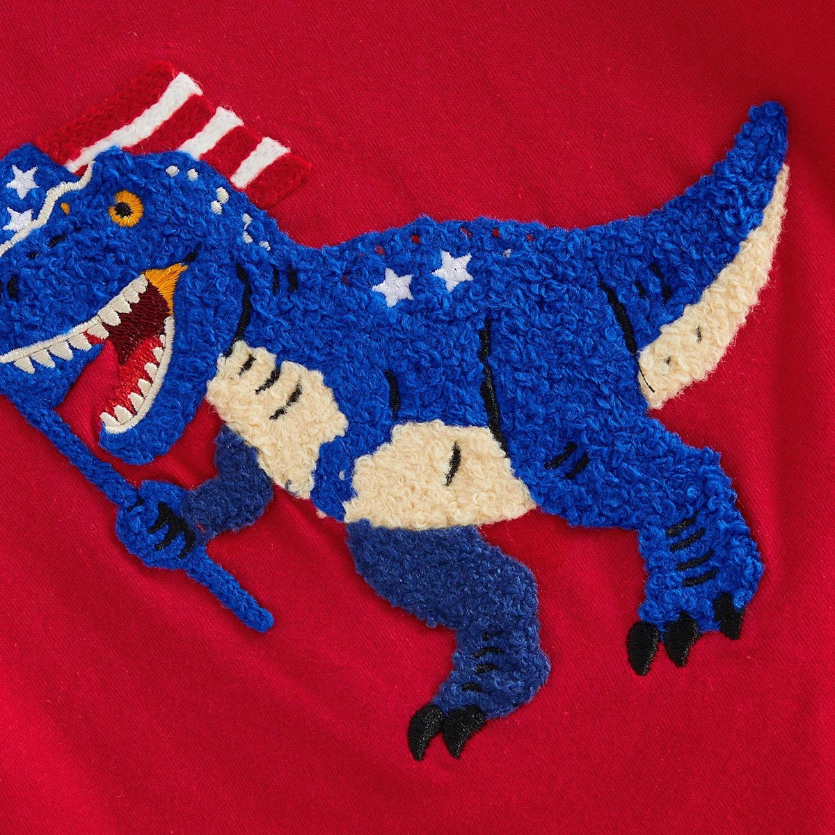 Dinosaur Carrying American Flag Infant Boys Dinosaur 4th of July Outfits - ChildAngle