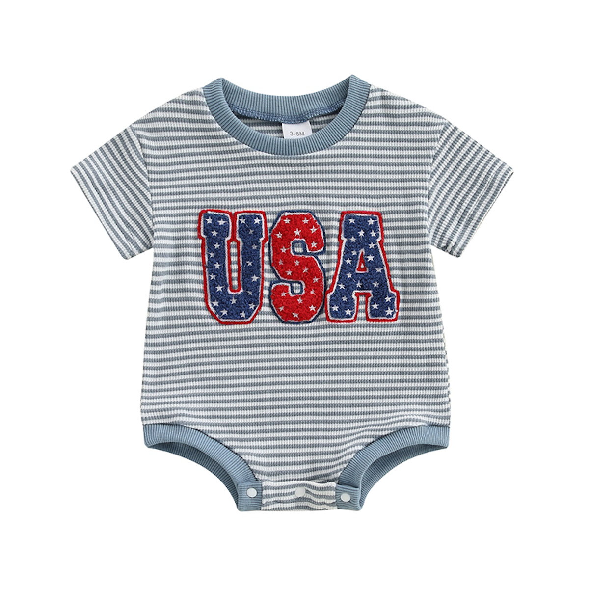 Stripe Baby romper with 'USA' print - ChildAngle Infant 4th of July Outfits