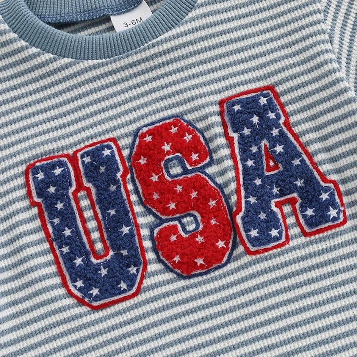 Stripe Baby romper with 'USA' print - ChildAngle Infant 4th of July Outfits