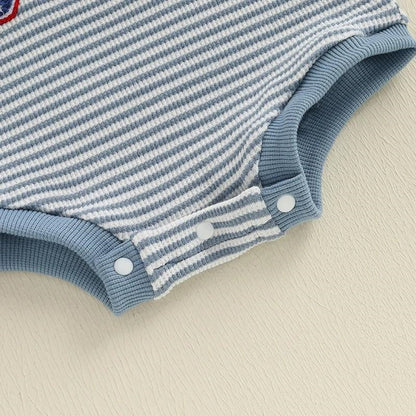 Stripe Baby romper with 'USA' print - ChildAngle Infant 4th of July Outfits