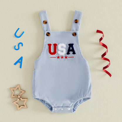 Baby romper with an American flag design - ChildAngle American Flag Infant 4th of July Outfits