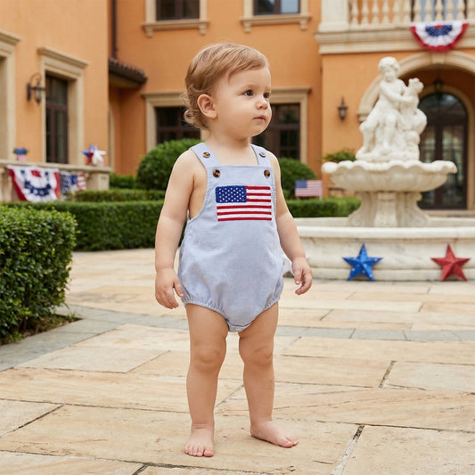 Baby romper with an American flag design - ChildAngle American Flag Infant 4th of July Outfits