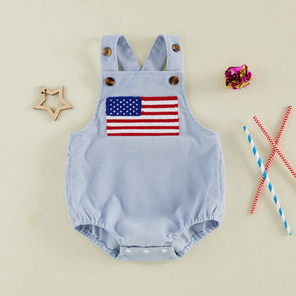 Baby romper with an American flag design - ChildAngle American Flag Infant 4th of July Outfits