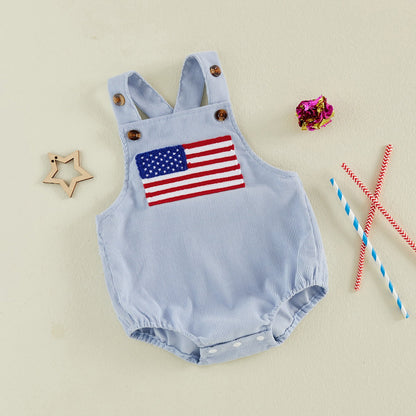 Baby romper with an American flag design - ChildAngle American Flag Infant 4th of July Outfits