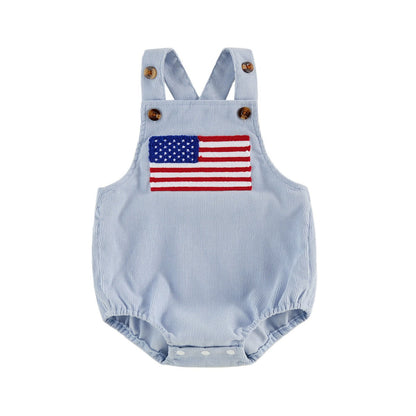 Baby romper with an American flag design - ChildAngle American Flag Infant 4th of July Outfits