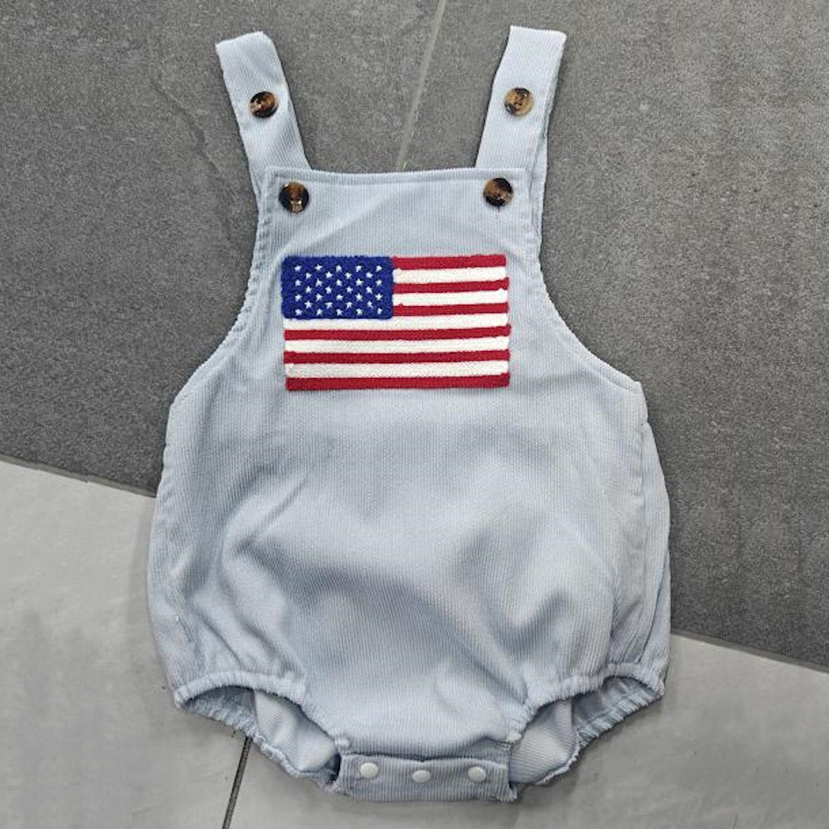 Baby romper with an American flag design - ChildAngle American Flag Infant 4th of July Outfits