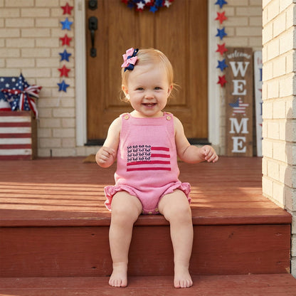 Cotton Infant 4th of July Baby rompers with 'USA' and flag designs - ChildAngle Infant 4th of July Outfits