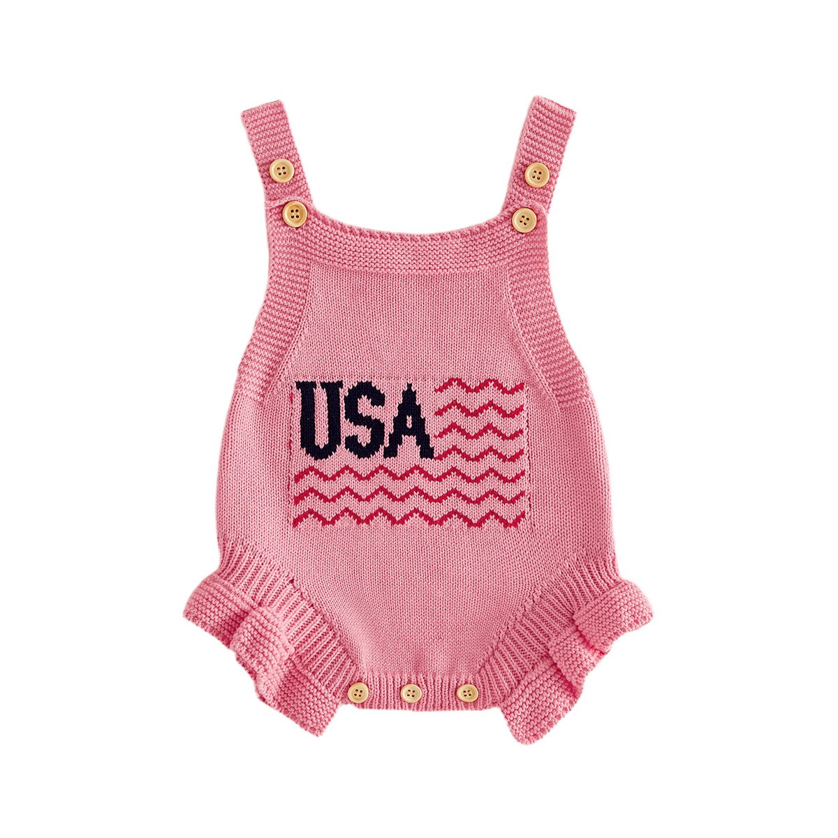 Cotton Infant 4th of July Baby rompers with 'USA' and flag designs - ChildAngle Infant 4th of July Outfits