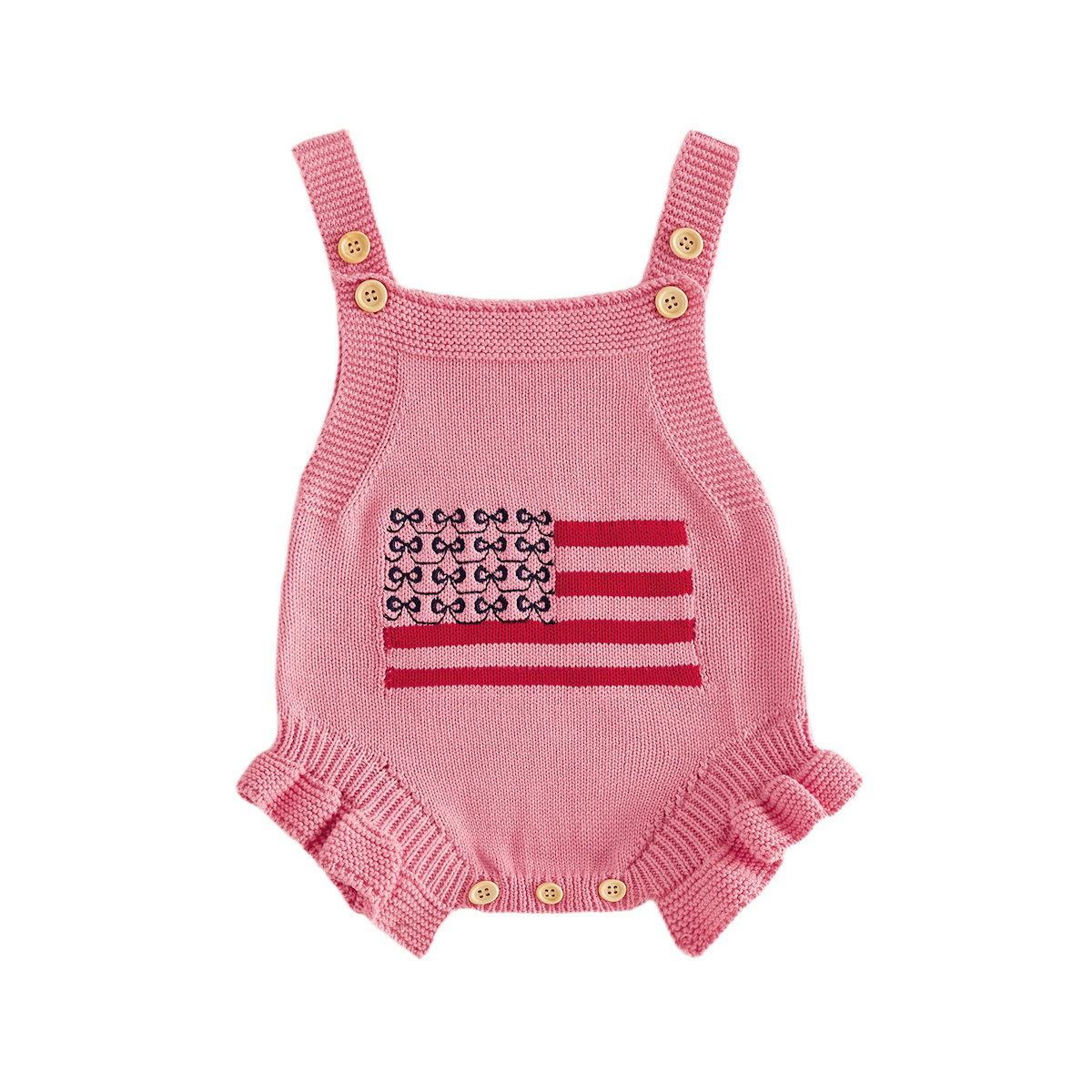 Cotton Infant 4th of July Baby rompers with 'USA' and flag designs - ChildAngle Infant 4th of July Outfits