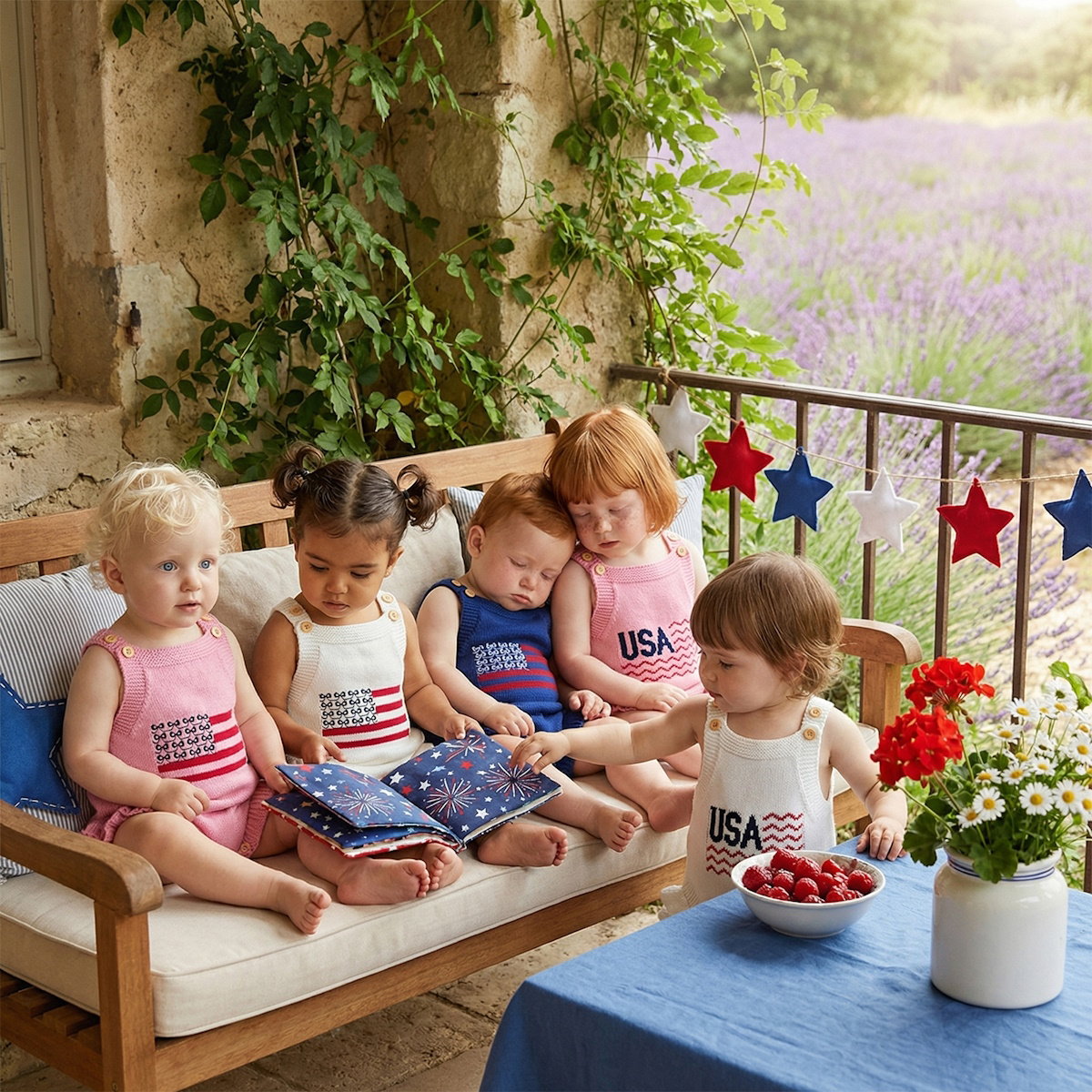 Cotton Infant 4th of July Baby rompers with 'USA' and flag designs - ChildAngle Infant 4th of July Outfits
