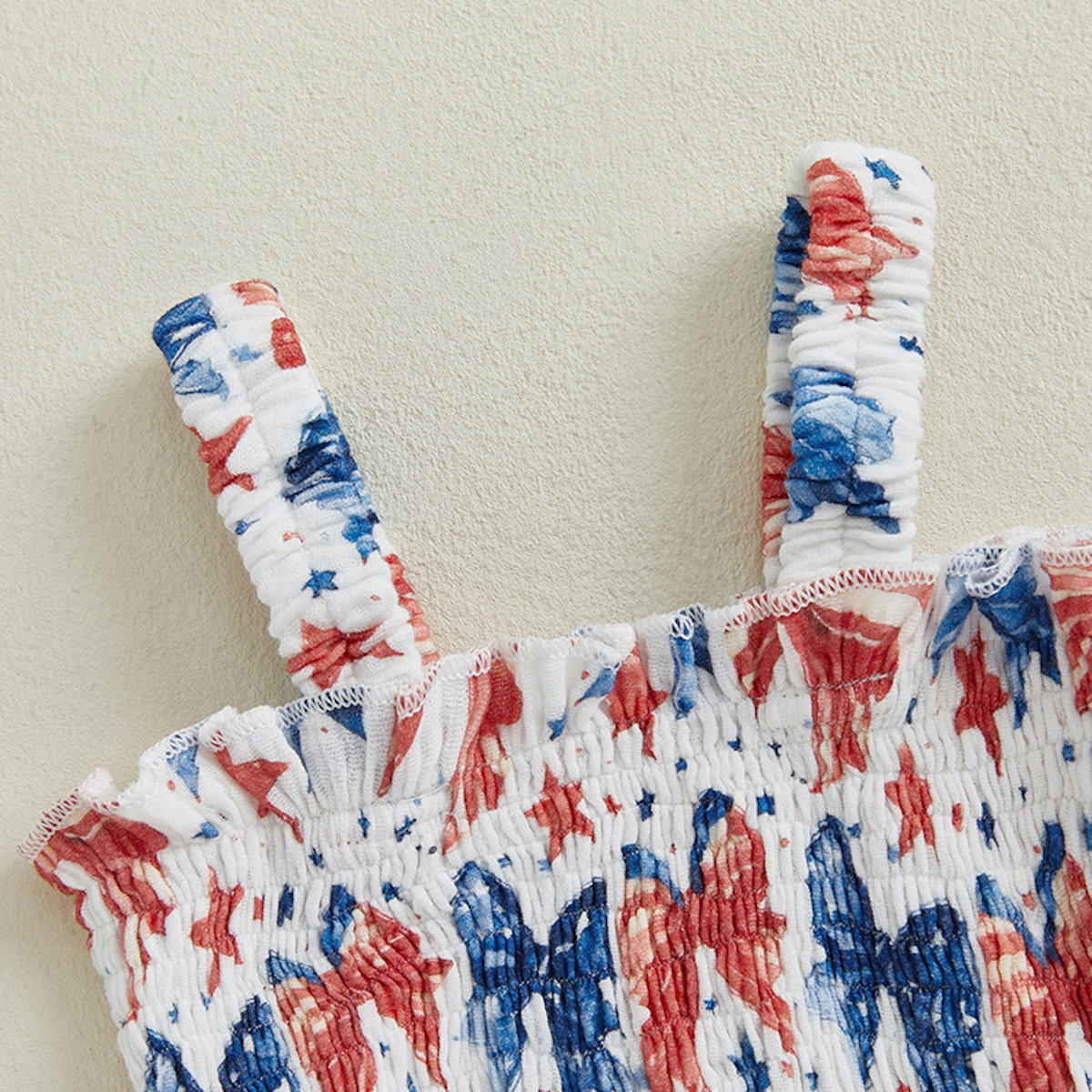 Baby romper with red, white, and blue patterns Stars, Bowknot and Sprinkle Pattern - ChildAngle Infant 4th of July Outfits