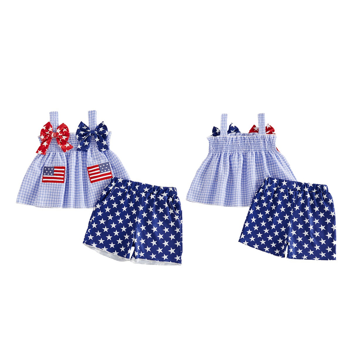Child in patriotic outfit with American flags and stars - ChildAngle Toddler 4th of July Outfits for Independence Day