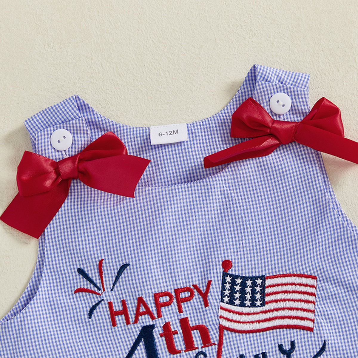 Children's dress with 'Happy 4th of July' text and American flag design - ChildAngle Toddler 4th of July Outfits