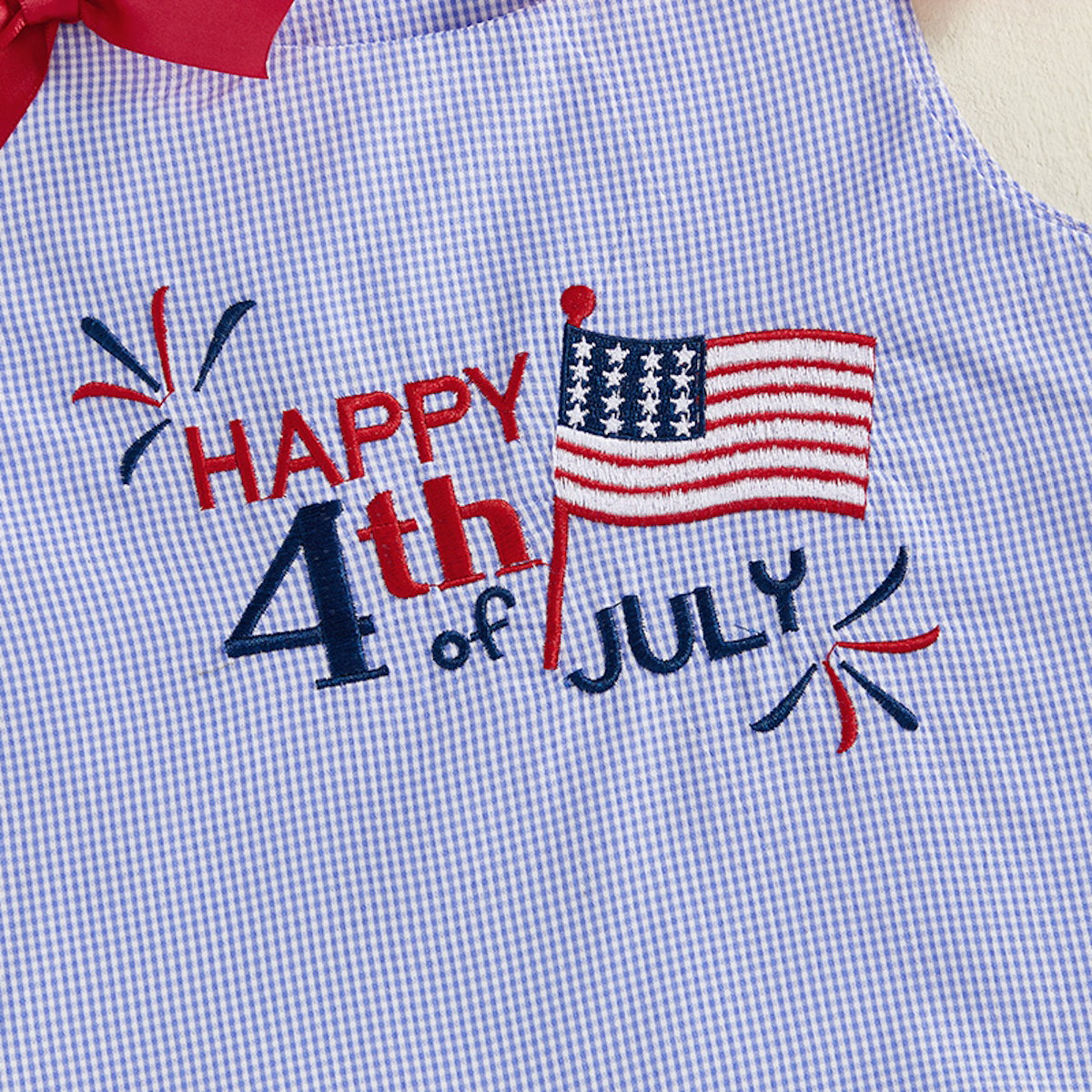 Children's dress with 'Happy 4th of July' text and American flag design - ChildAngle Toddler 4th of July Outfits