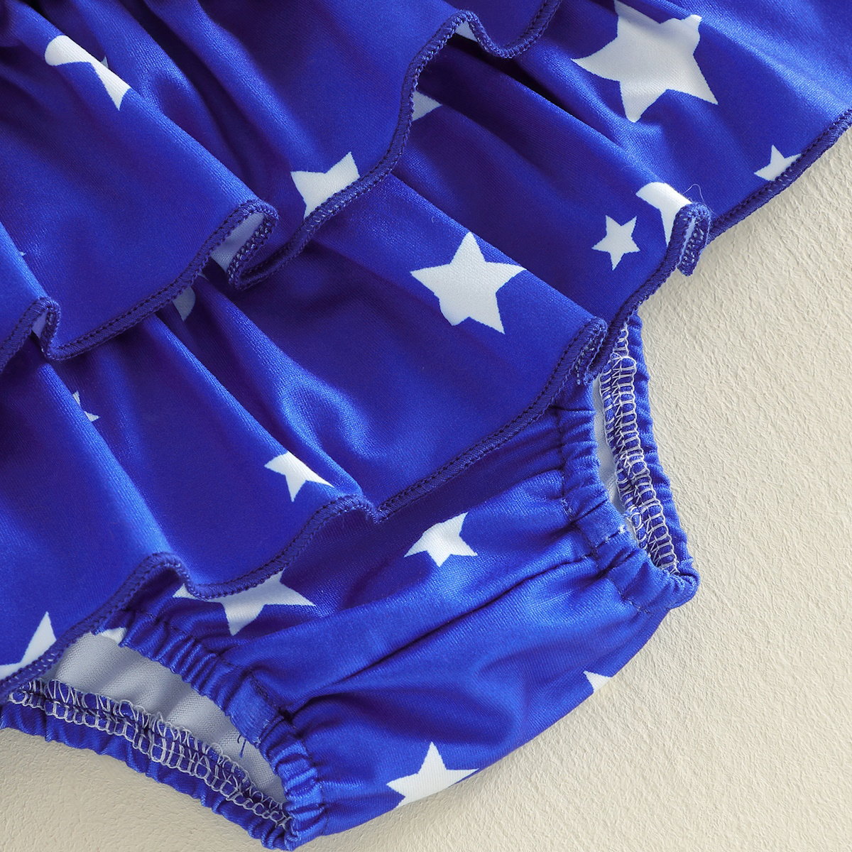 Infant My 1st First 4th of July Baby Romper with Tiered Shorts with Headband - ChildAngle