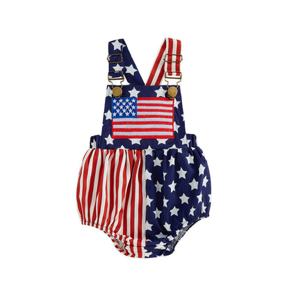 American Flag Red White and Blue Stars and Striped Infant 4th of July Outfits - ChildAngle