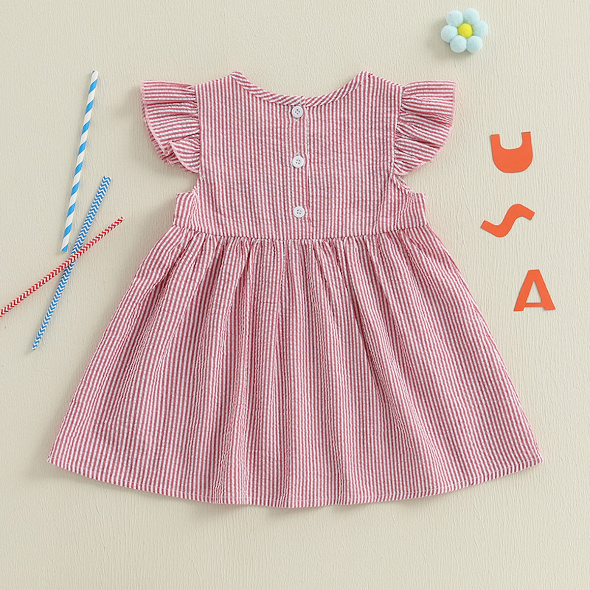 Back Button Closure Toddler 4th of July Outfits for Independence Day - ChildAngle