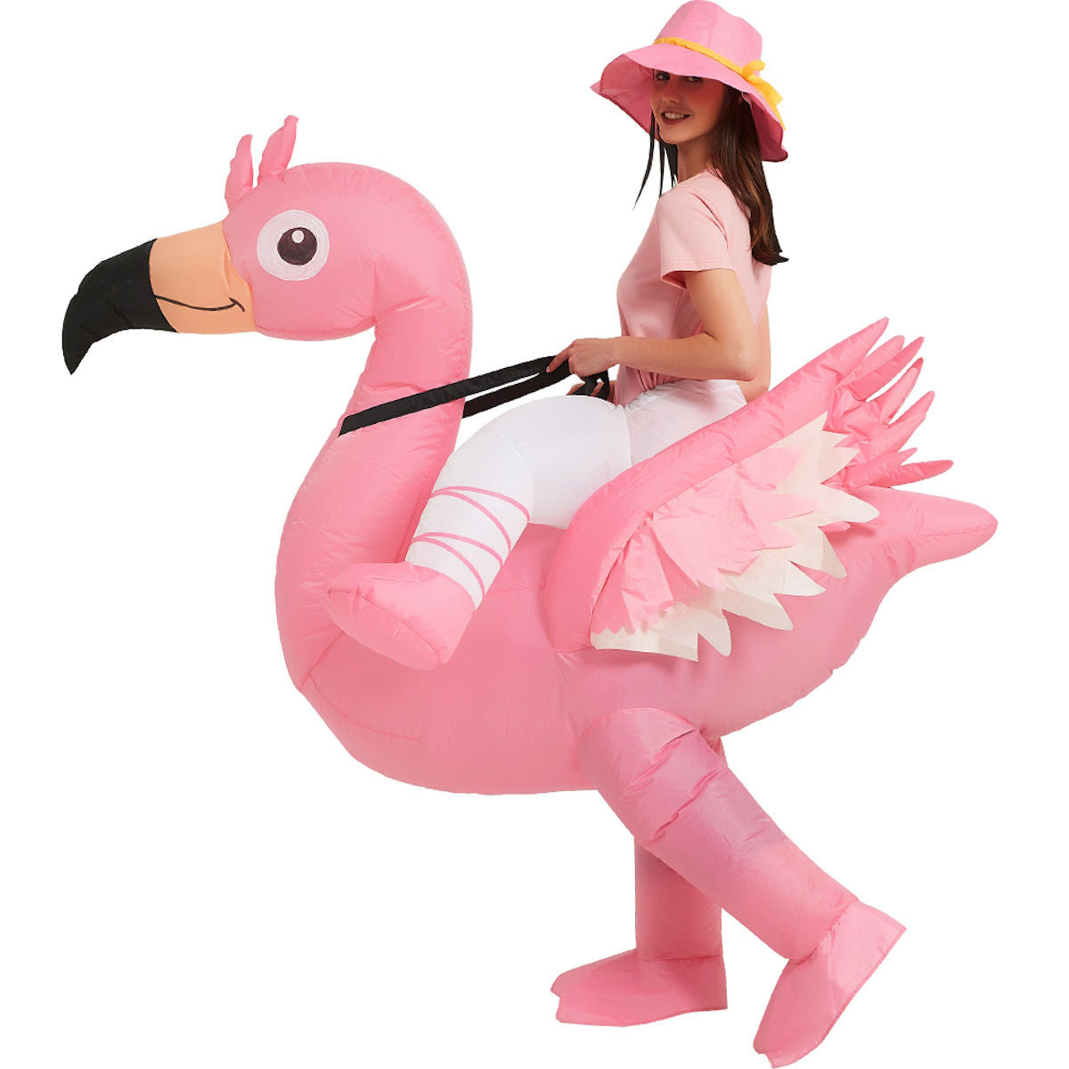 Kids Teens Inflatable Flamingo Ride on Costume - ChildAngle