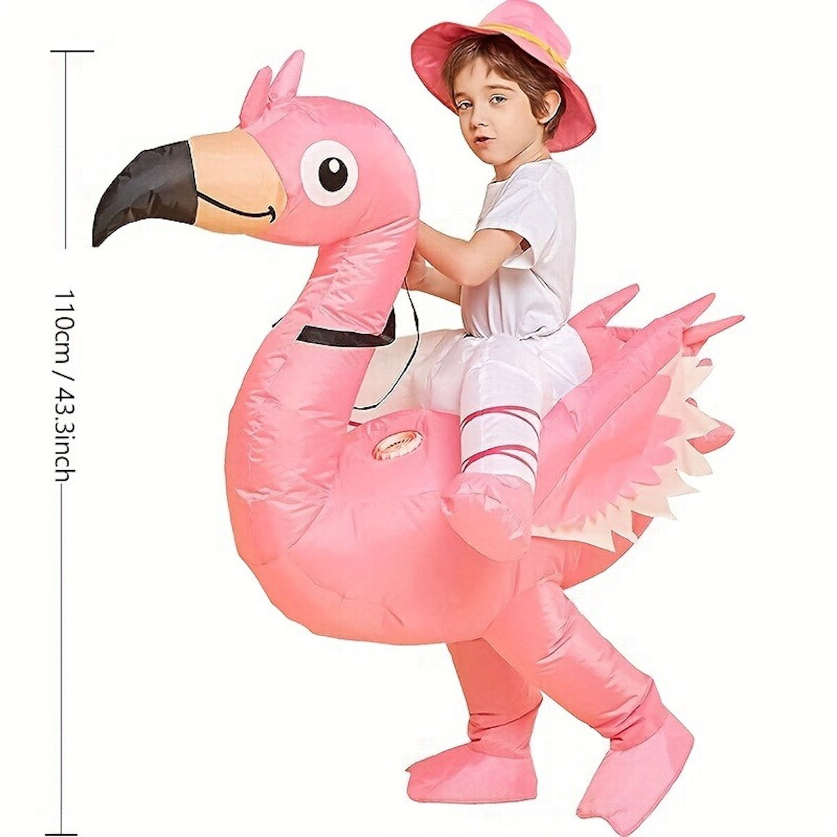Kids Teens Inflatable Flamingo Ride on Costume - ChildAngle
