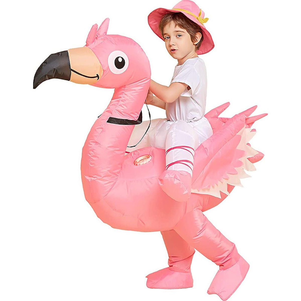 Kids Teens Inflatable Flamingo Ride on Costume - ChildAngle
