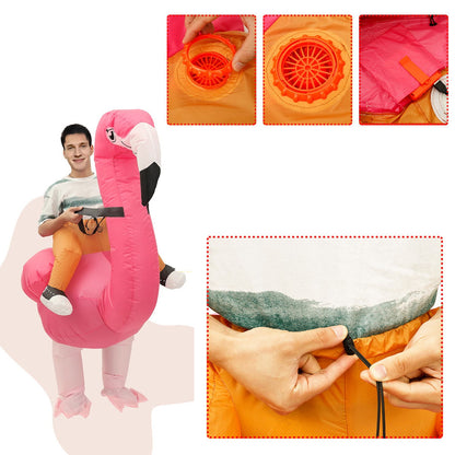 Kids Teens Inflatable Flamingo Ride on Costume - ChildAngle