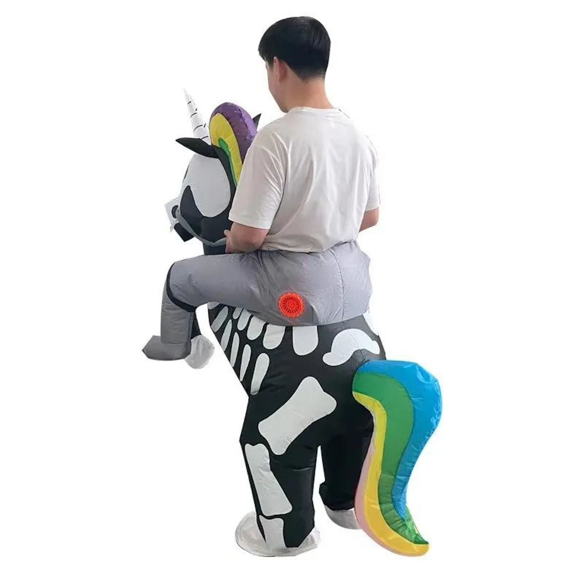 Kids Inflatable Skeleton Unicorn Ride on Costume Halloween - ChildAngle