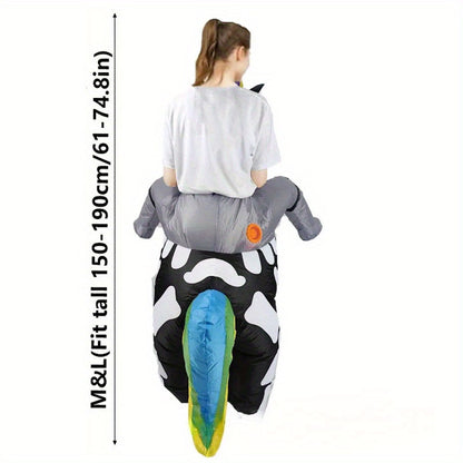 Kids Inflatable Skeleton Unicorn Ride on Costume Halloween - ChildAngle
