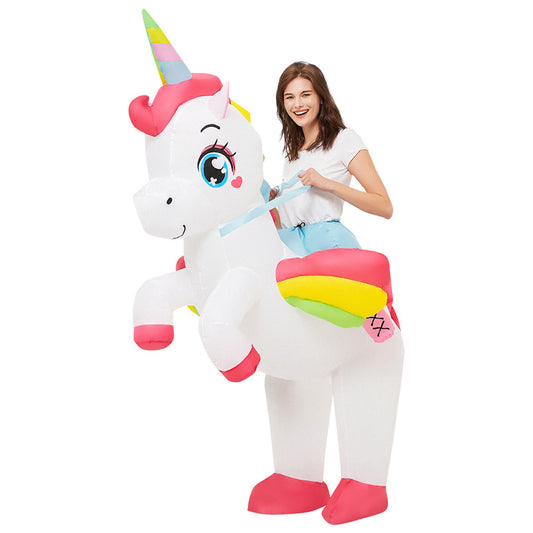 Kids Inflatable Unicorn Ride on Costume Blow Up - ChildAngle