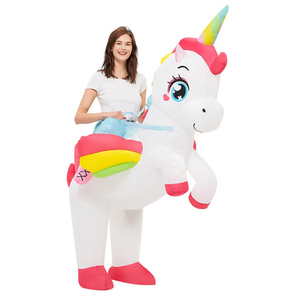 Kids Inflatable Unicorn Ride on Costume Blow Up - ChildAngle