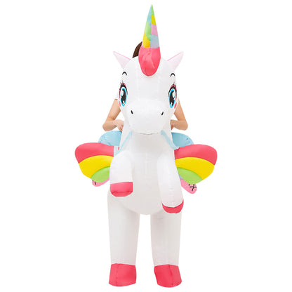 Kids Inflatable Unicorn Ride on Costume Blow Up - ChildAngle
