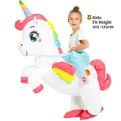 Kids Inflatable Unicorn Ride on Costume Blow Up - ChildAngle