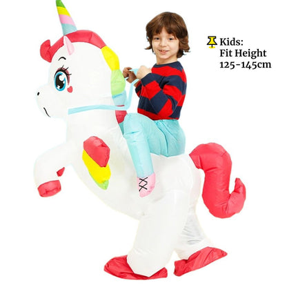Kids Inflatable Unicorn Ride on Costume Blow Up - ChildAngle