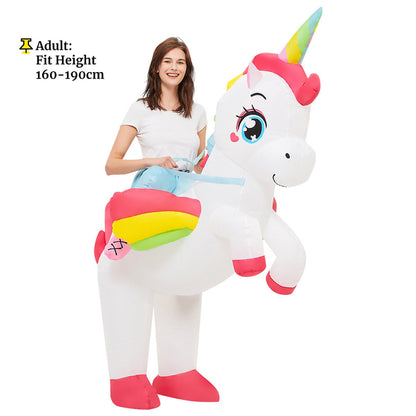 Kids Inflatable Unicorn Ride on Costume Blow Up - ChildAngle