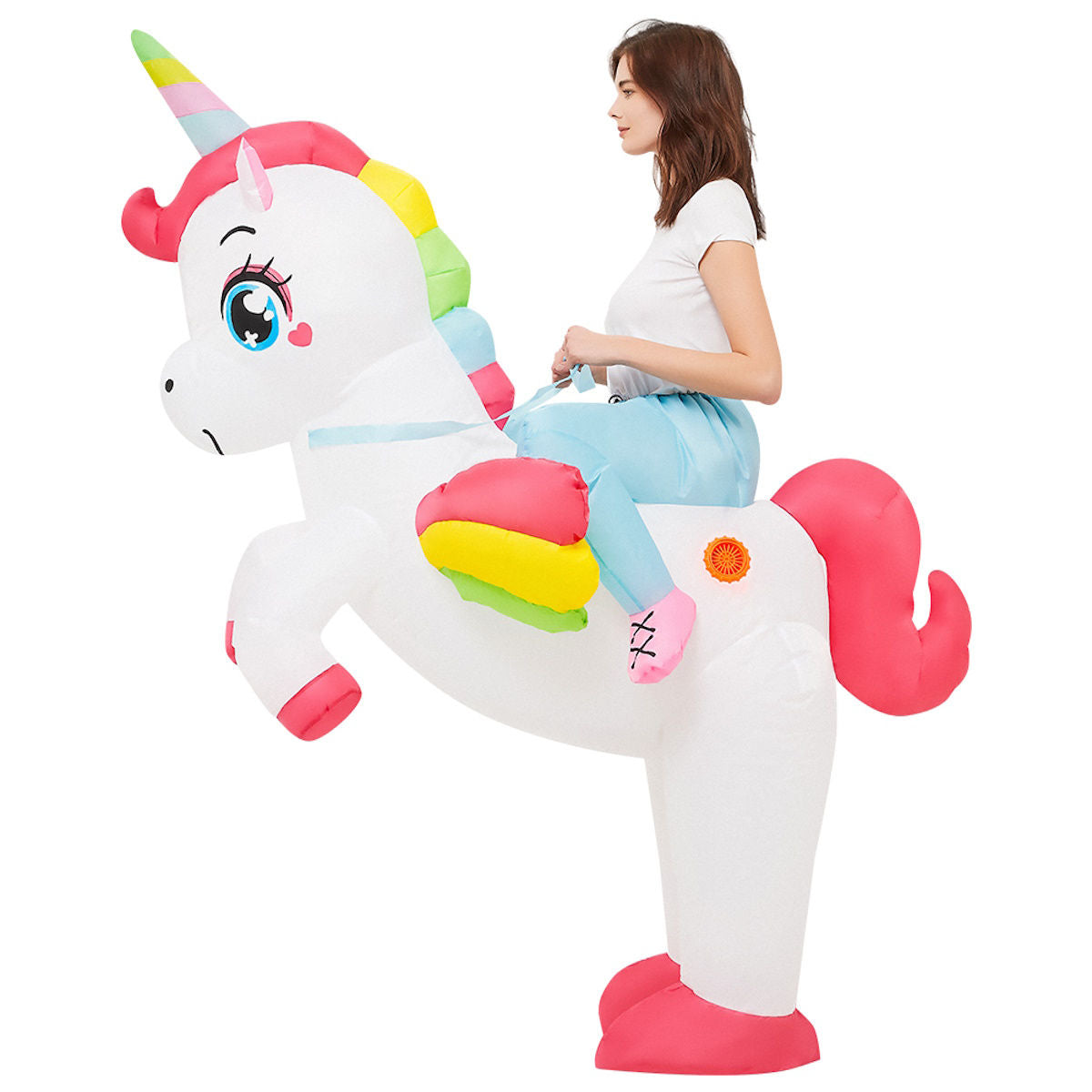 Kids Inflatable Unicorn Ride on Costume Blow Up - ChildAngle