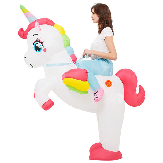 Kids Inflatable Unicorn Ride on Costume Blow Up - ChildAngle